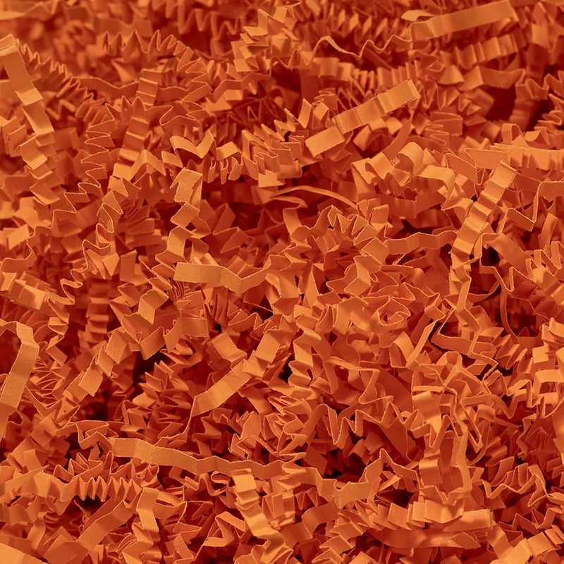 Mefleet 2 LB Crinkle Cut Paper Shred Filler Orange Crinkle Shredded Paper for Gift Box - Gift Basket Bag Filler - Grass Cushion Stuffing for Halloween Fall Christmas Holiday Packaging Wrapping - Image 1